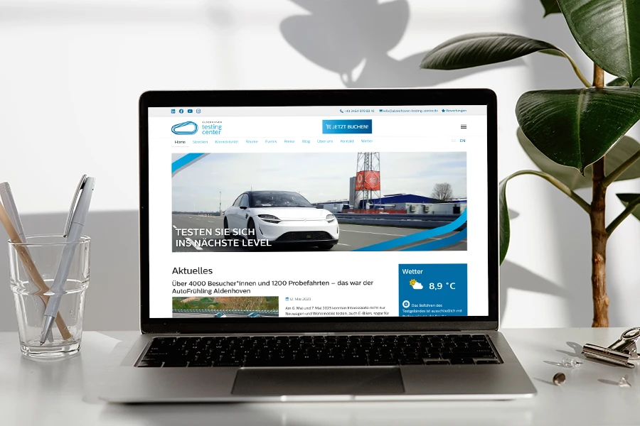 Webseite: Aldenhoven Testing Center